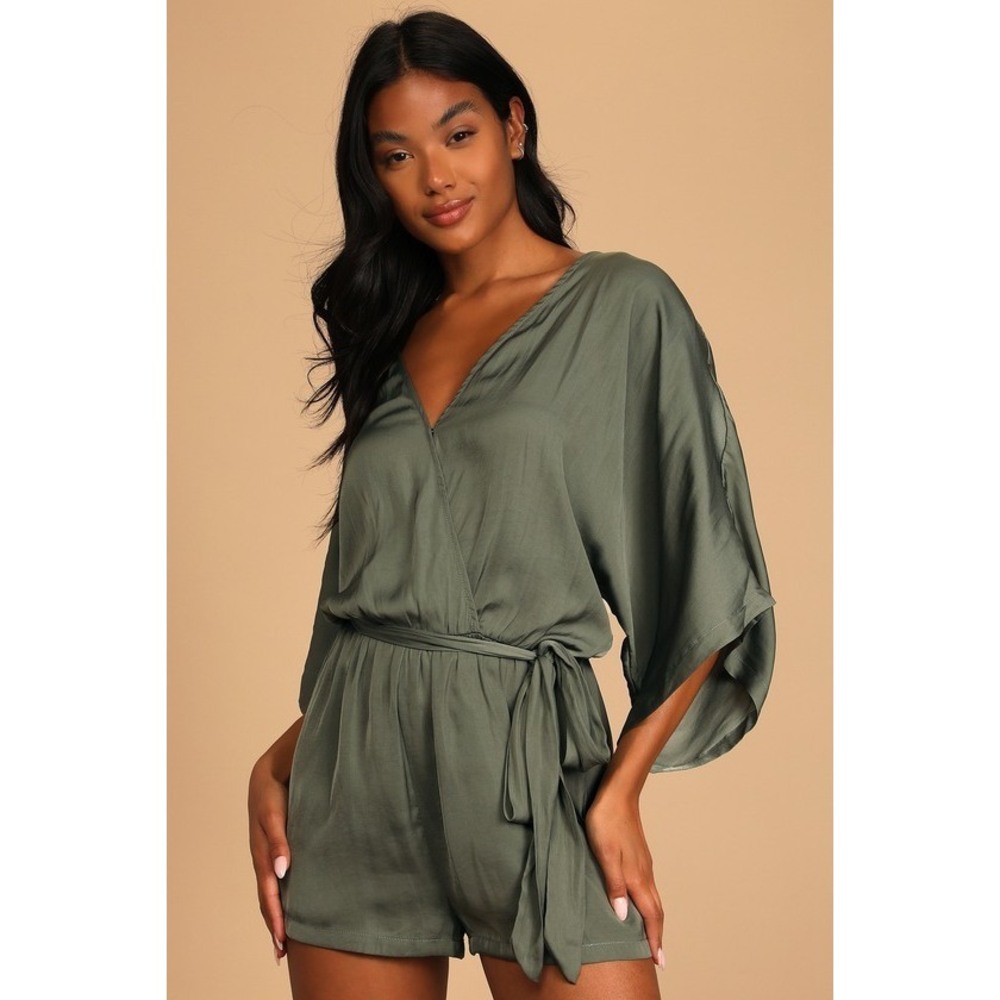 Lulus Ain't It Grand Olive Green Romper - Size S